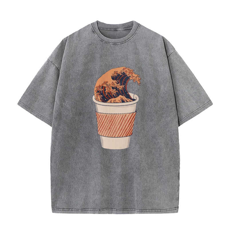 The Great Wave of Coffee Unisex Tee