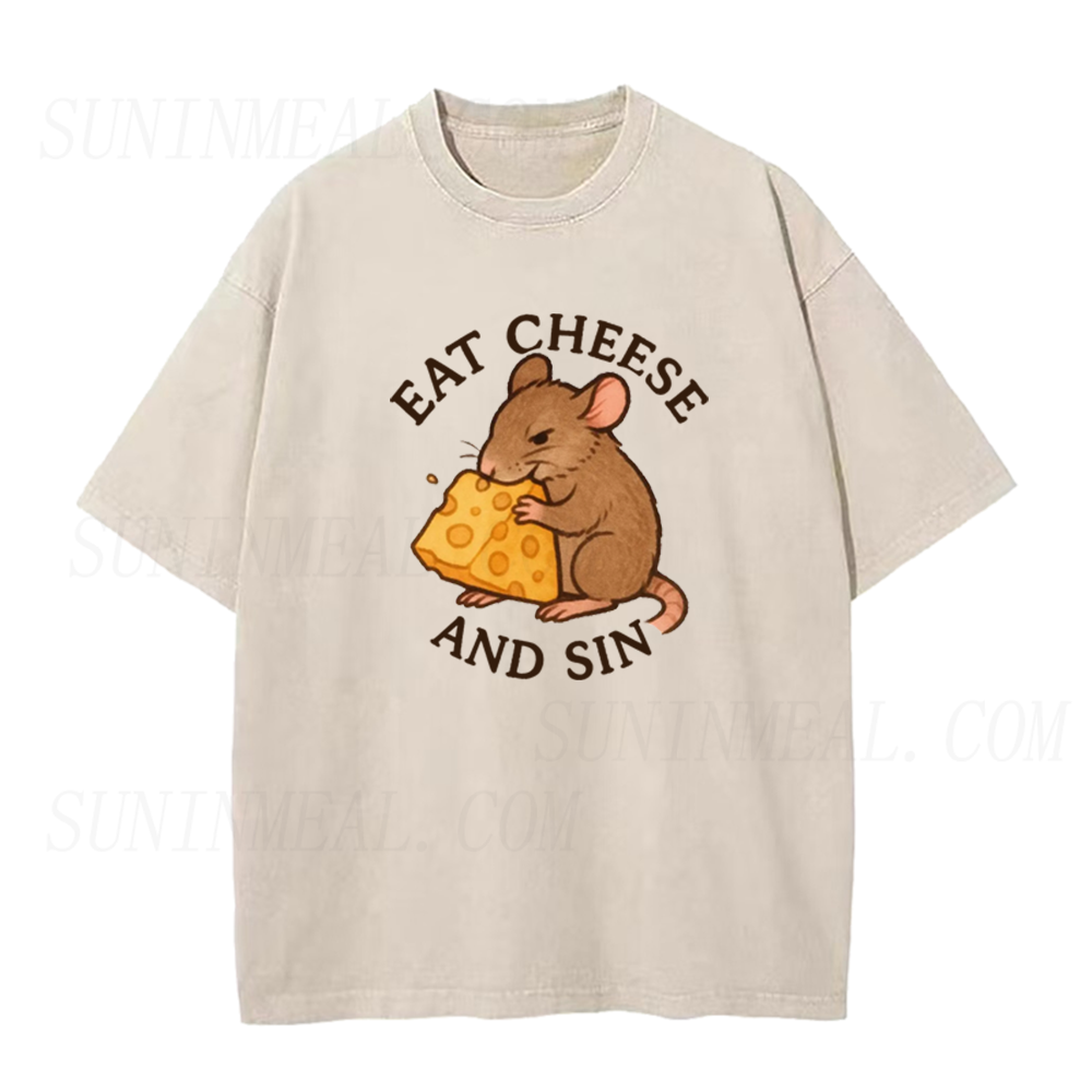 Eat Cheese and Sin Funny Rat Unisex Tee