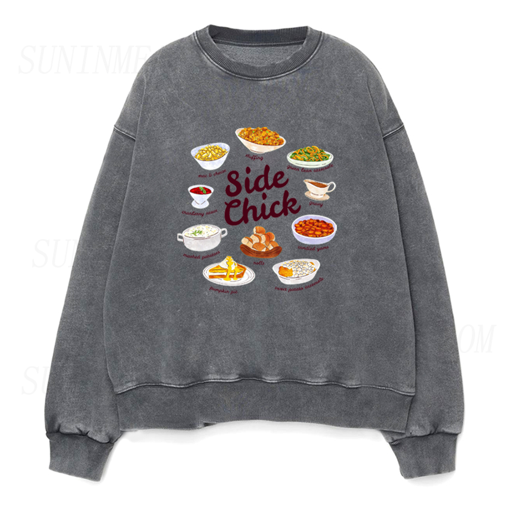 Funny Thanksgiving Side Chick Unisex Crewneck Sweatshirt