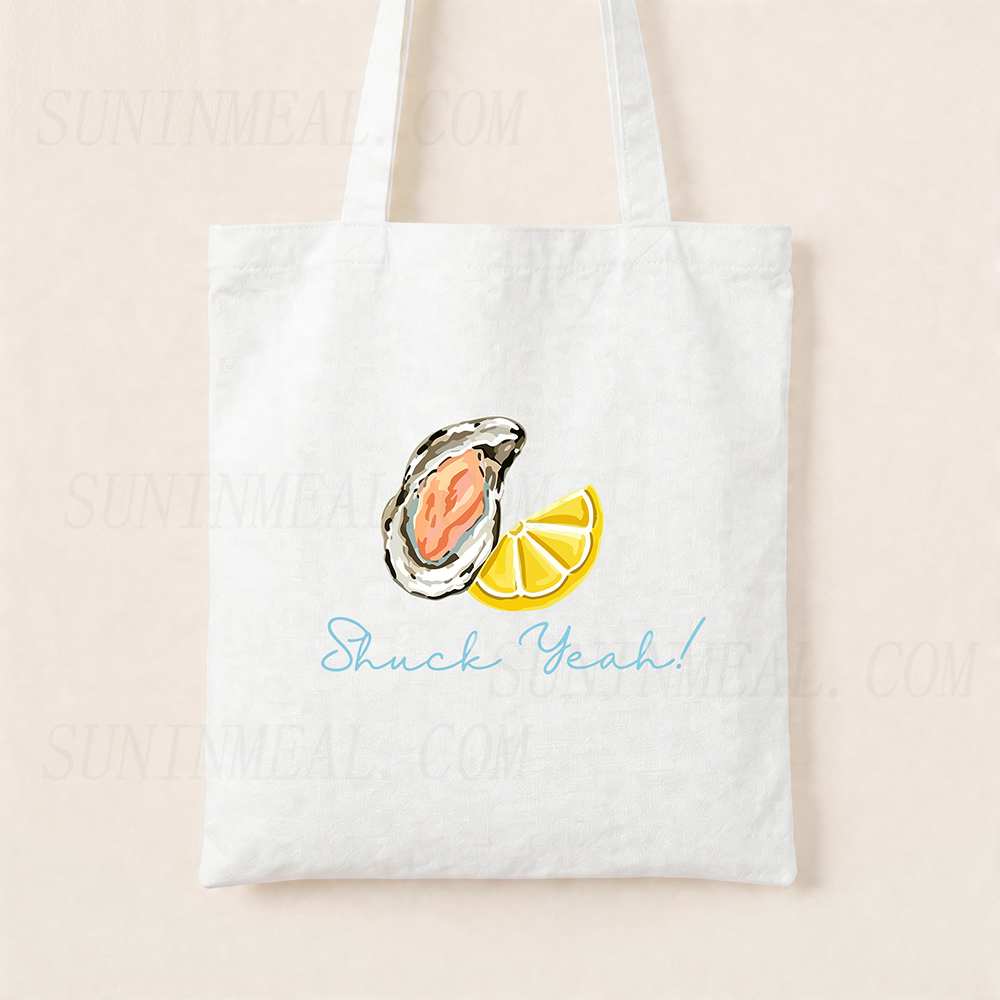Shuck Yeah Oyster & Lemon Canvas Tote Bag