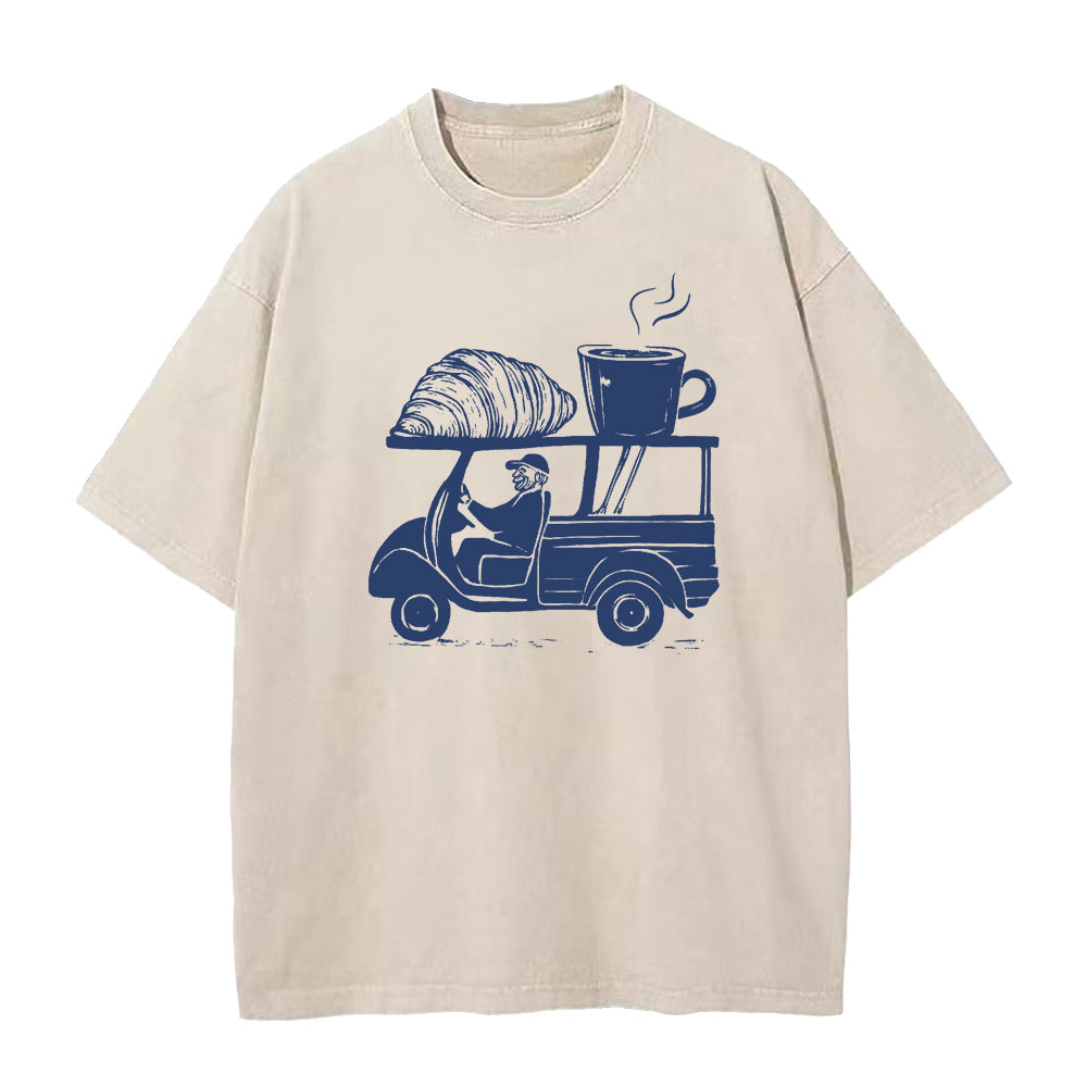 トラッククロワッサンコーヒーユニセックスTシャツ