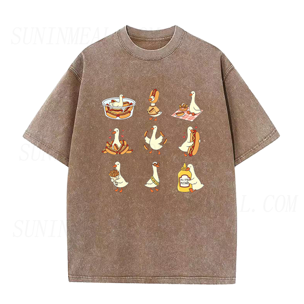 Cute Goose Hot Dog Unisex Tee