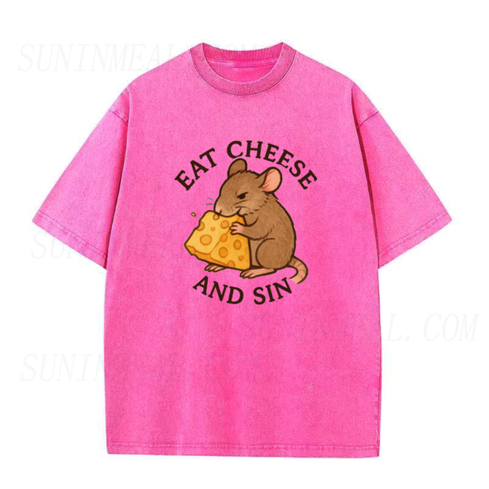Eat Cheese and Sin Funny Rat Unisex Tee