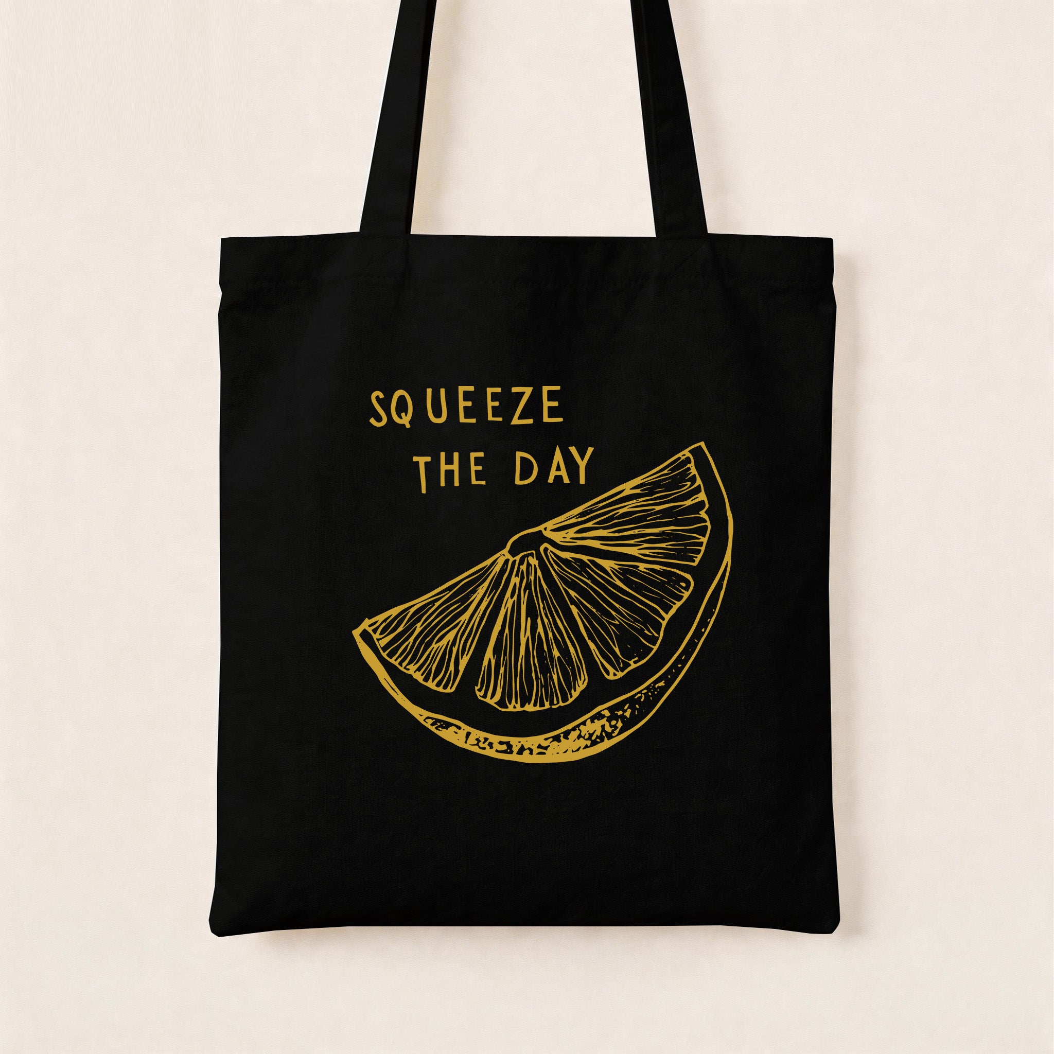 Squeeze The Day Lemon Canvas Tote Bag