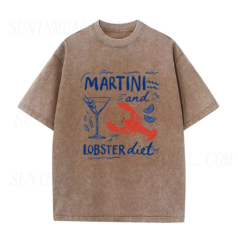 Retro Martini & Lobster Diet Unisex Tee