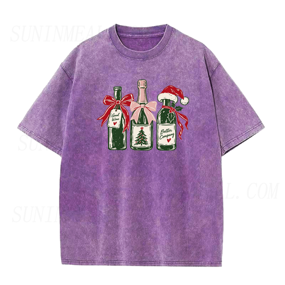 Christmas Wine Bottles Unisex Tee