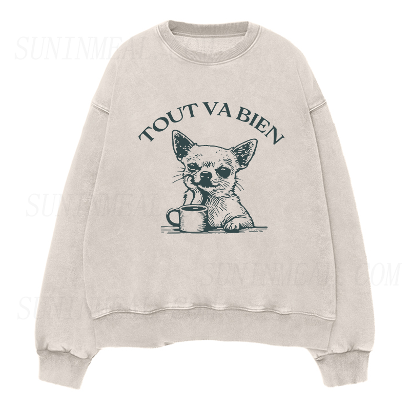 Chihuahua with Coffee Unisex Crewneck Sweatshirt