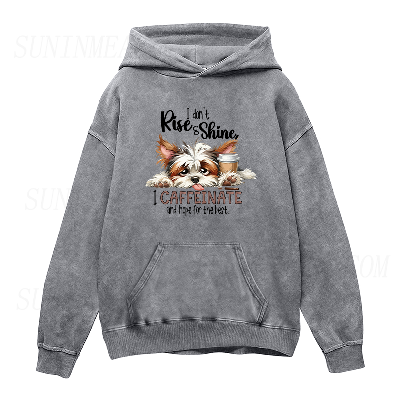 I Don't Rise And Shine Dog Coffee Unisex Hoodie