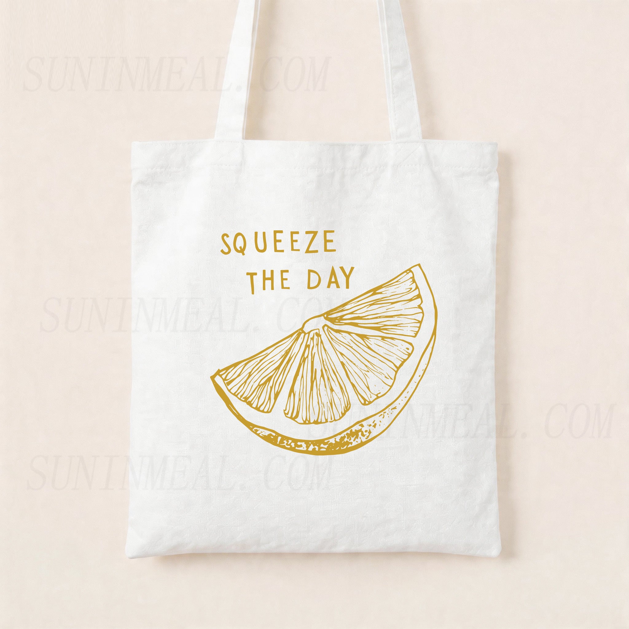 Squeeze The Day Lemon Canvas Tote Bag