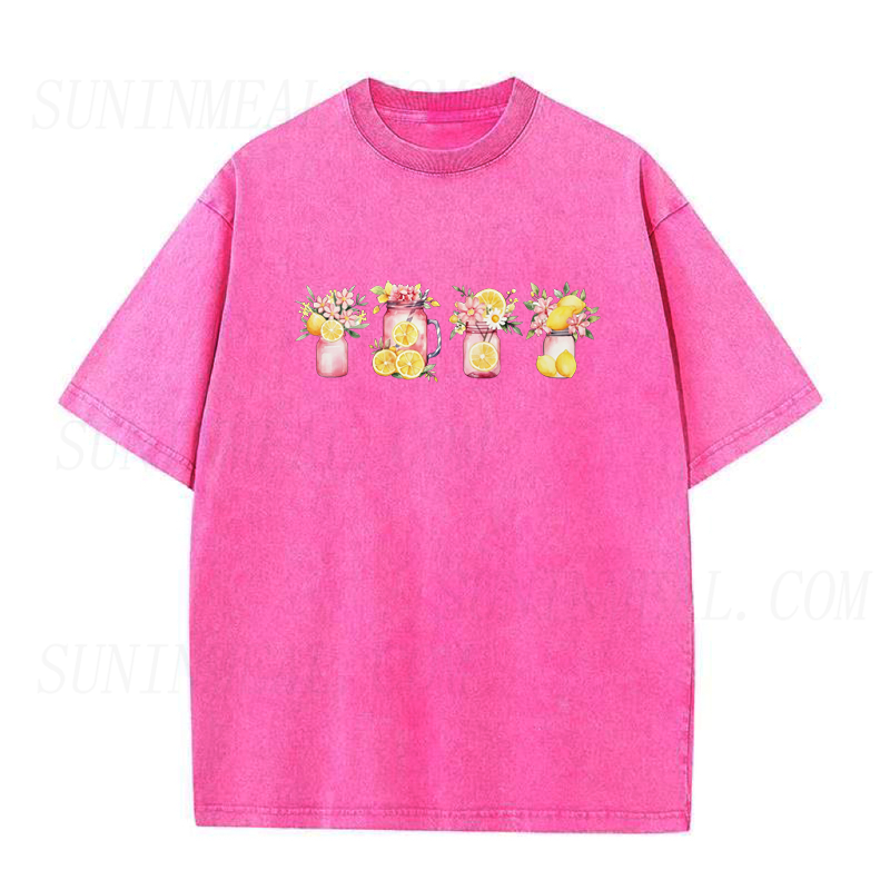 Floral Pink Lemonade Lemon Unisex Tee