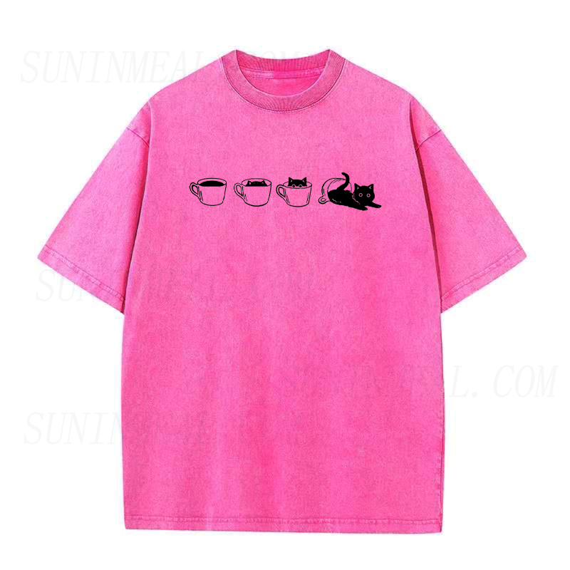Black Cat in Coffee Unisex Tee