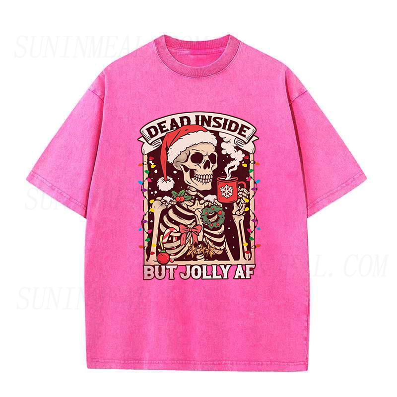 Dead Inside Skeleton Coffee Christmas Unisex Tee