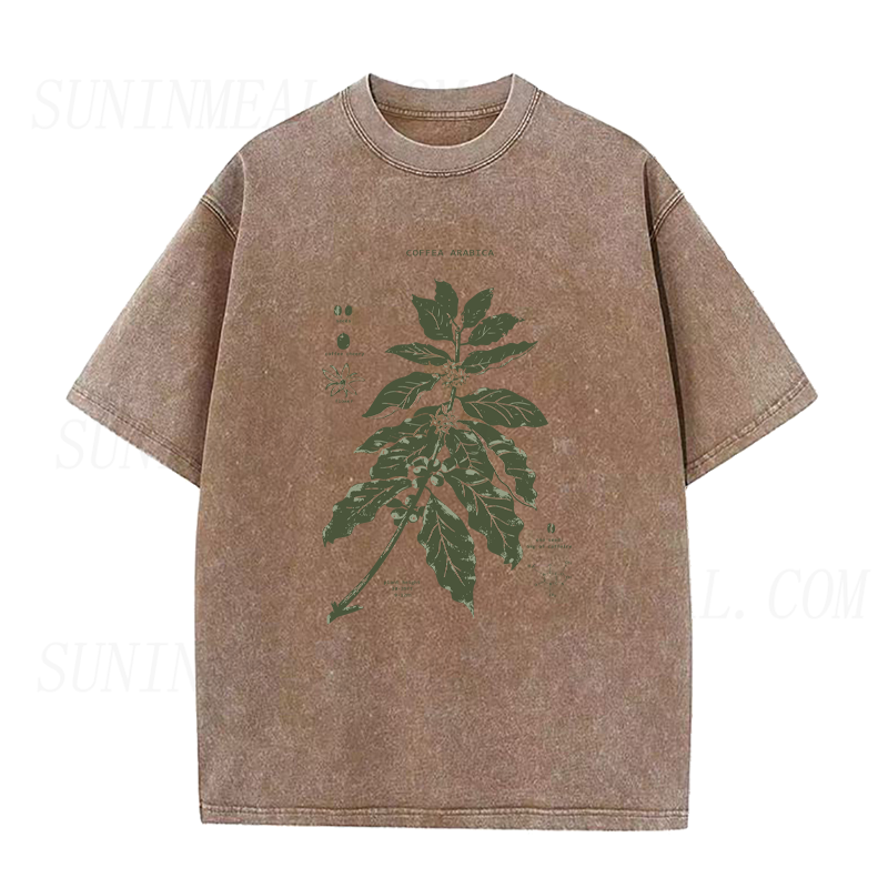 コーヒー植物図ユニセックスTシャツ