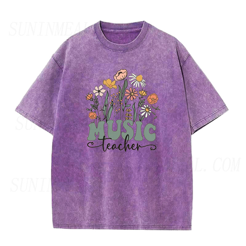 Music Teacher Wildflowers Unisex Tee