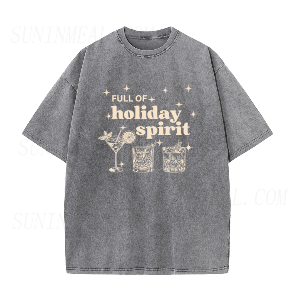 Full Of Holiday Spirit Margarita Christmas Unisex Tee