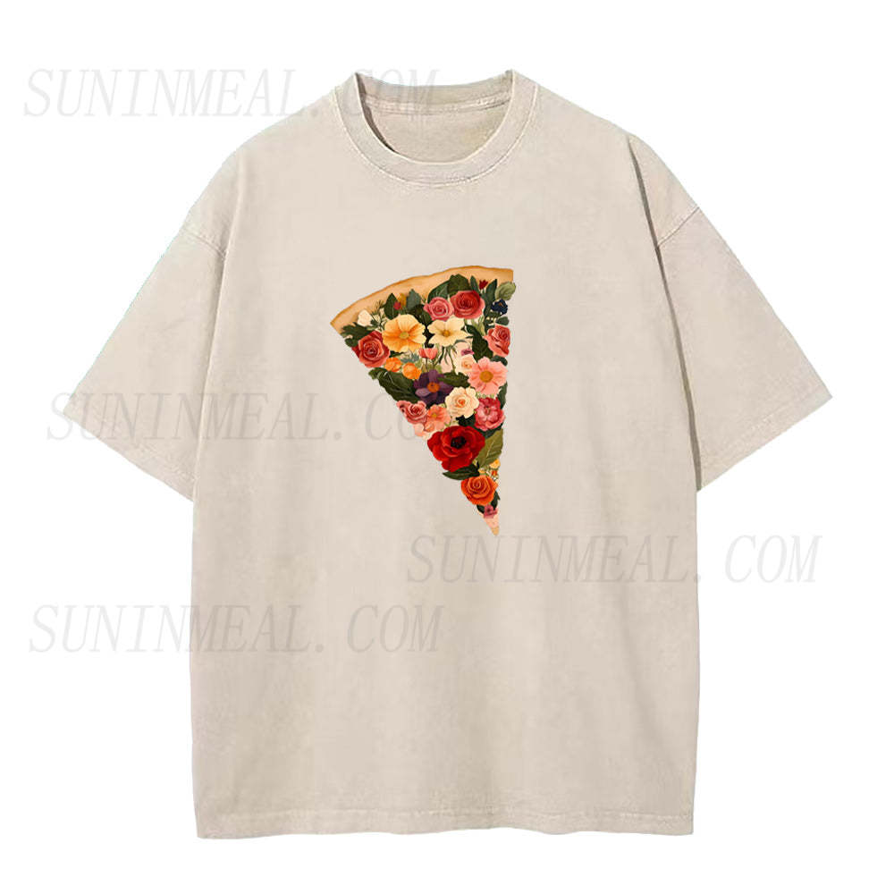 flowers pizza Unisex Tee