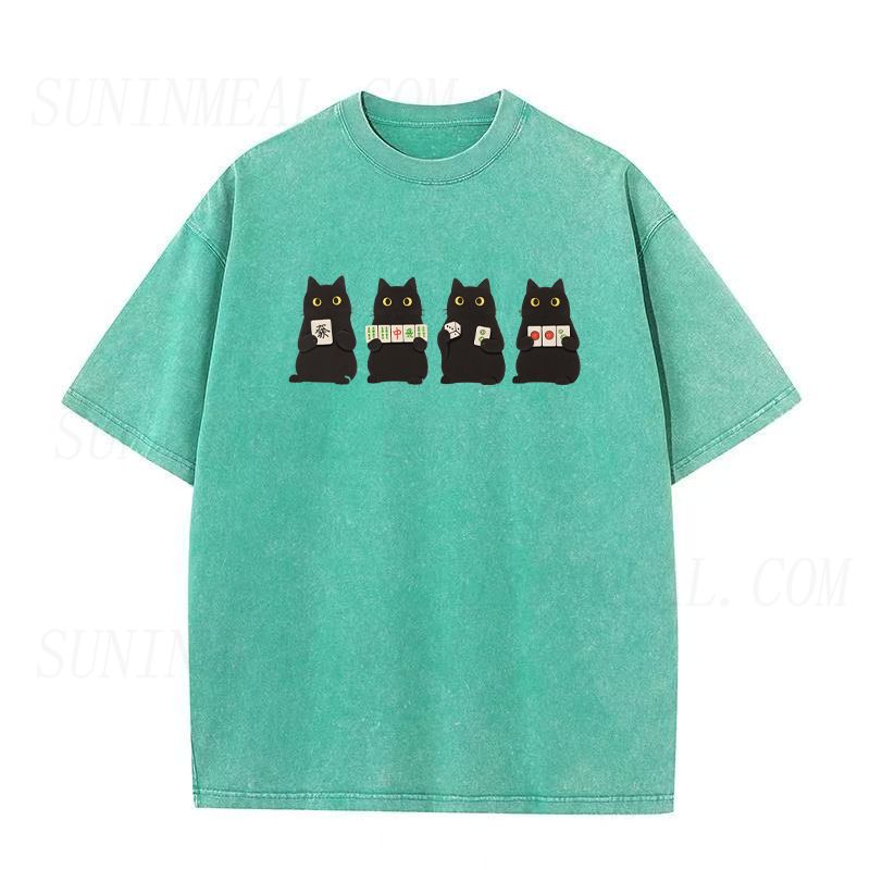 Mahjong Black Cat Unisex Tee