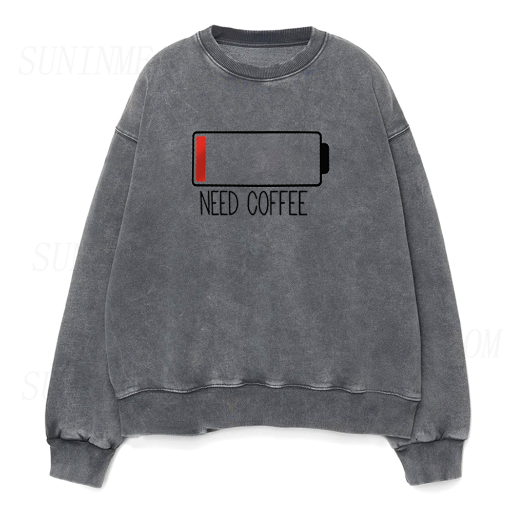 Need Coffee Battery Unisex Crewneck Sweatshirt