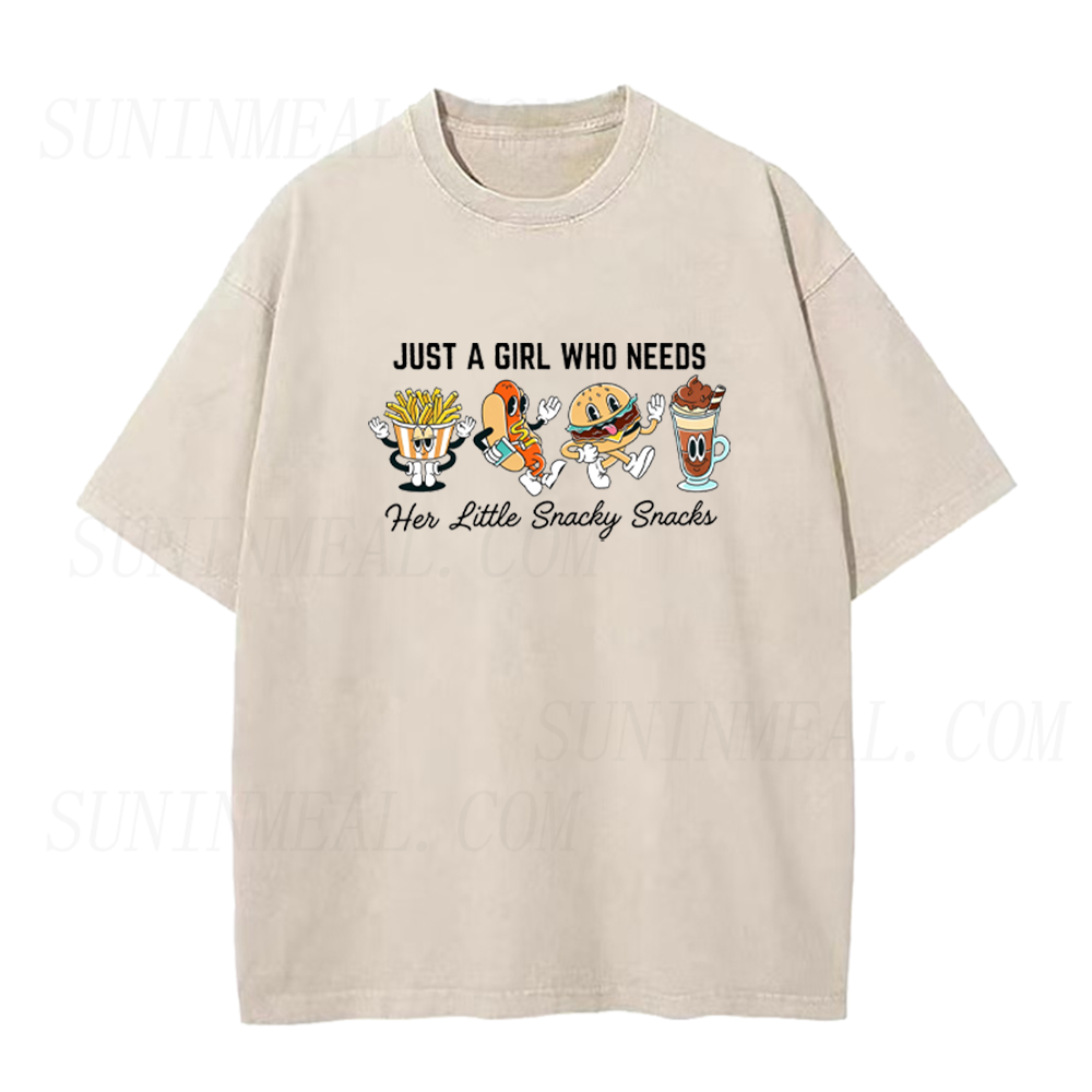 Funny Just A Girl Who Needs Her Little Snacky Snacks Unisex Tee