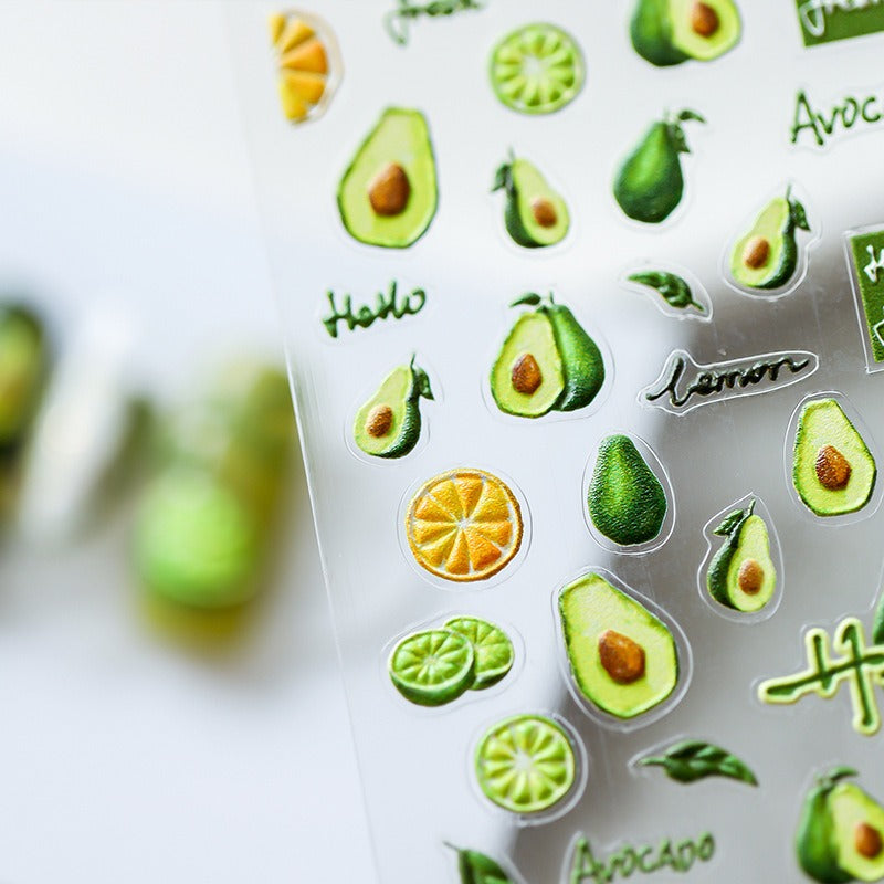 Avocado 5D Nail Sticker