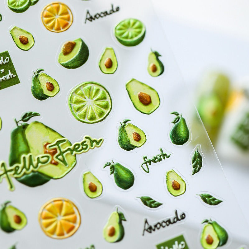 Avocado 5D Nail Sticker