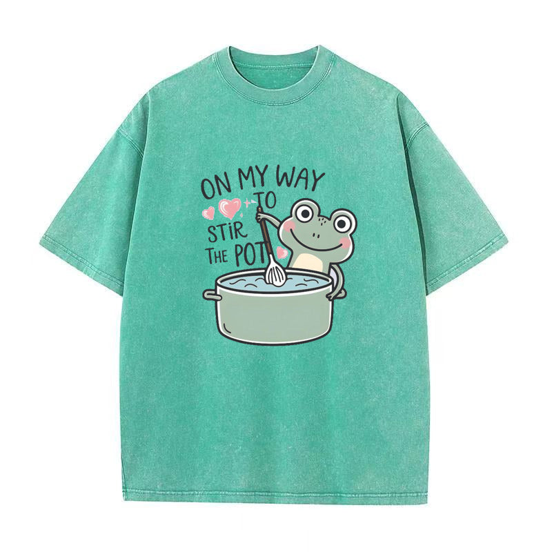 Funny Frog Stirring Pot Unisex Tee