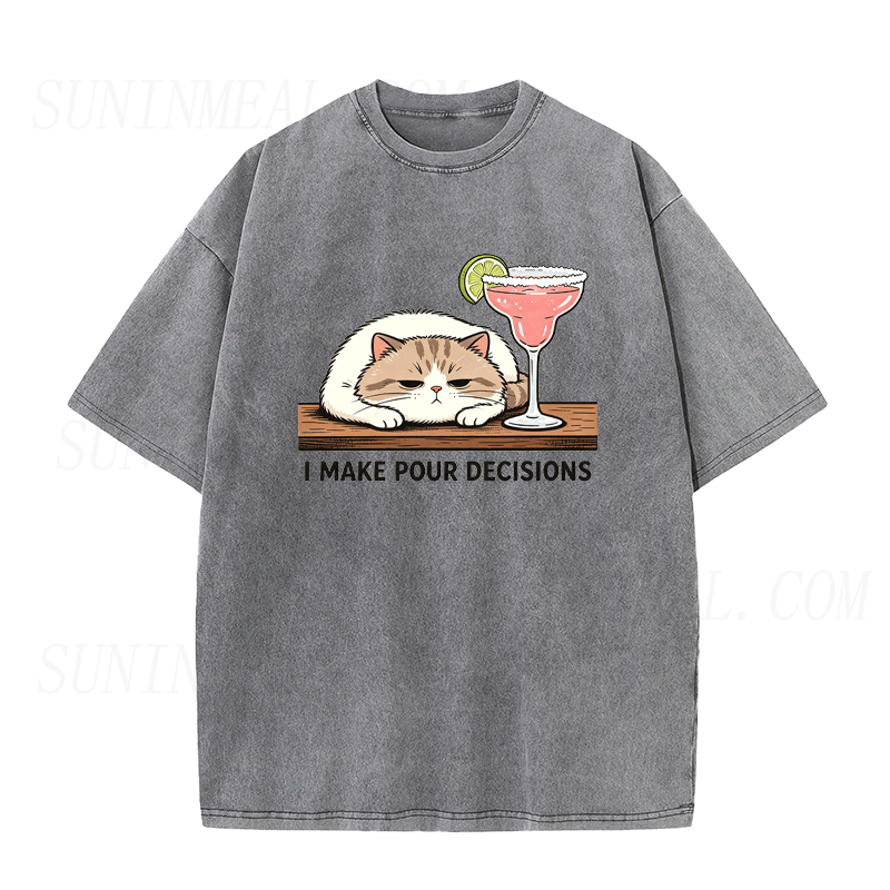 Margarita Cat I Make Pour Decisions Unisex Tee