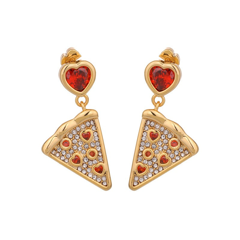 Pizza CZ Earrings