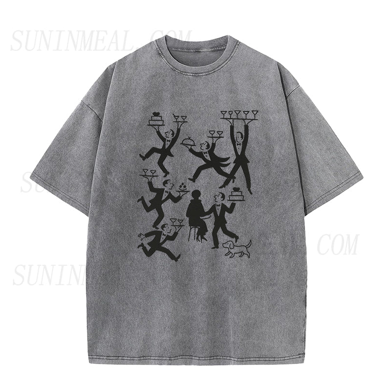 Tiny People Servers in a Restaurant Unisex Tee