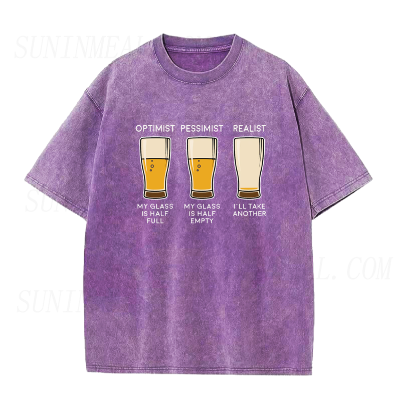 Beer Drinker Optimist and Realist Unisex Tee