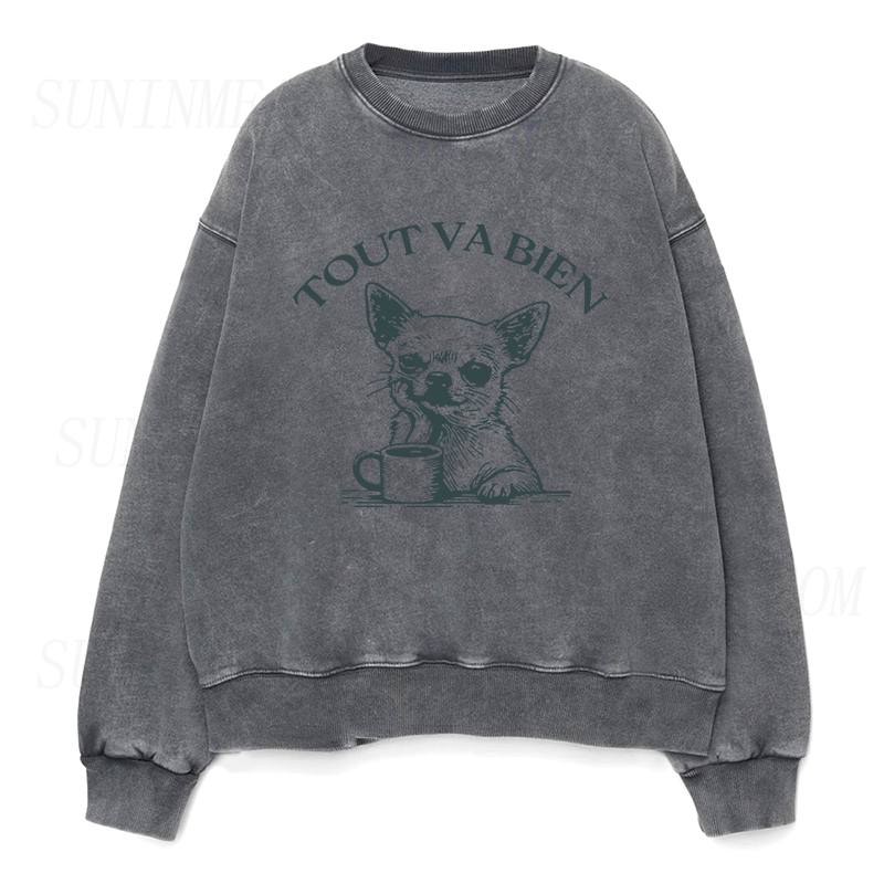 Chihuahua with Coffee Unisex Crewneck Sweatshirt