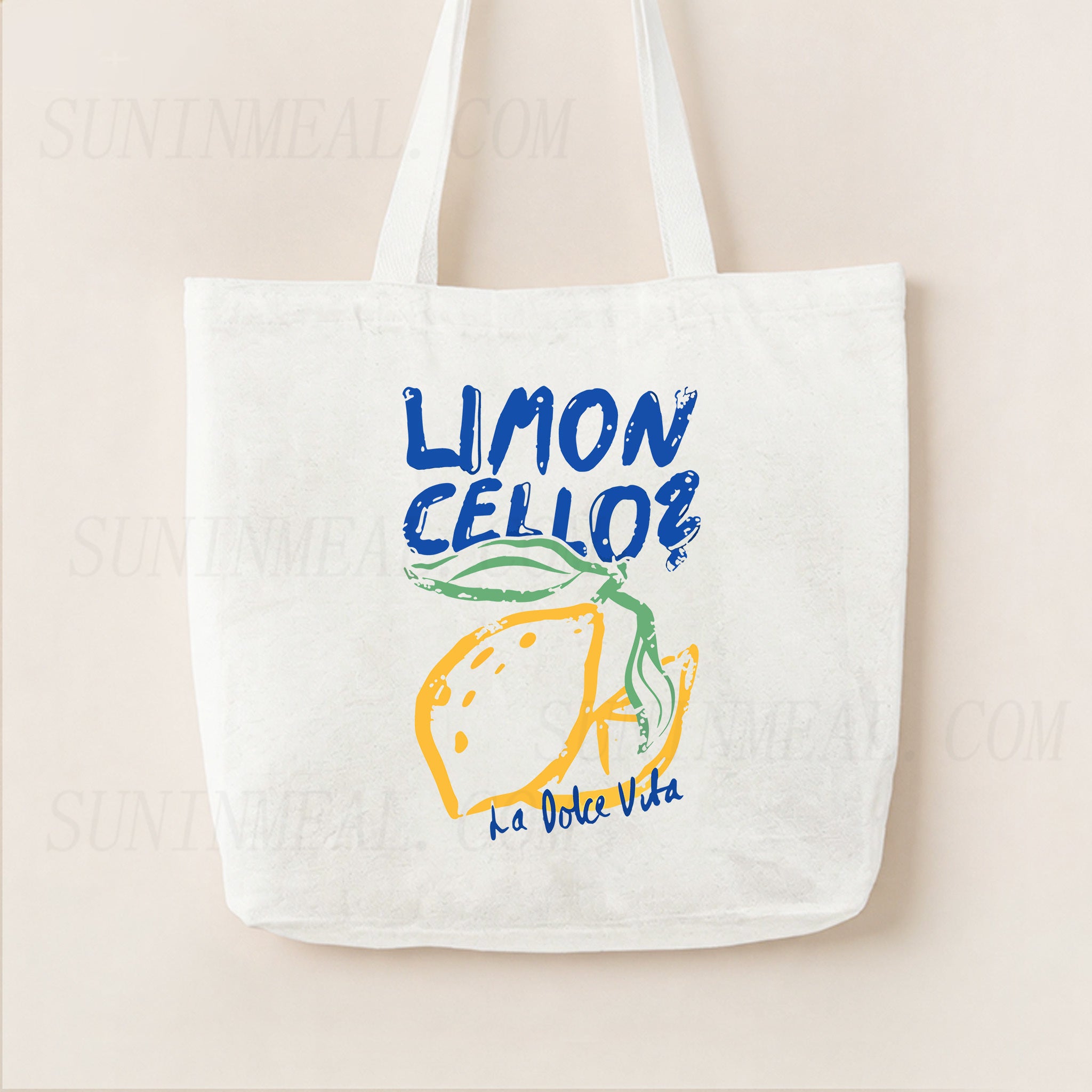 Retro Limoncello La Dolce Vita Canvas Tote Bag