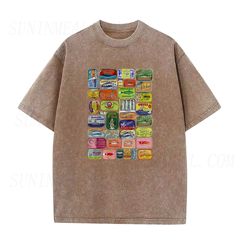 Vintage Sardine Tin Can Label Unisex Tee