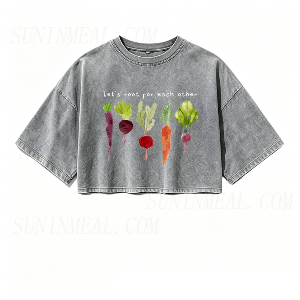 Lets Roots For Each Other Oversized Crop Tee