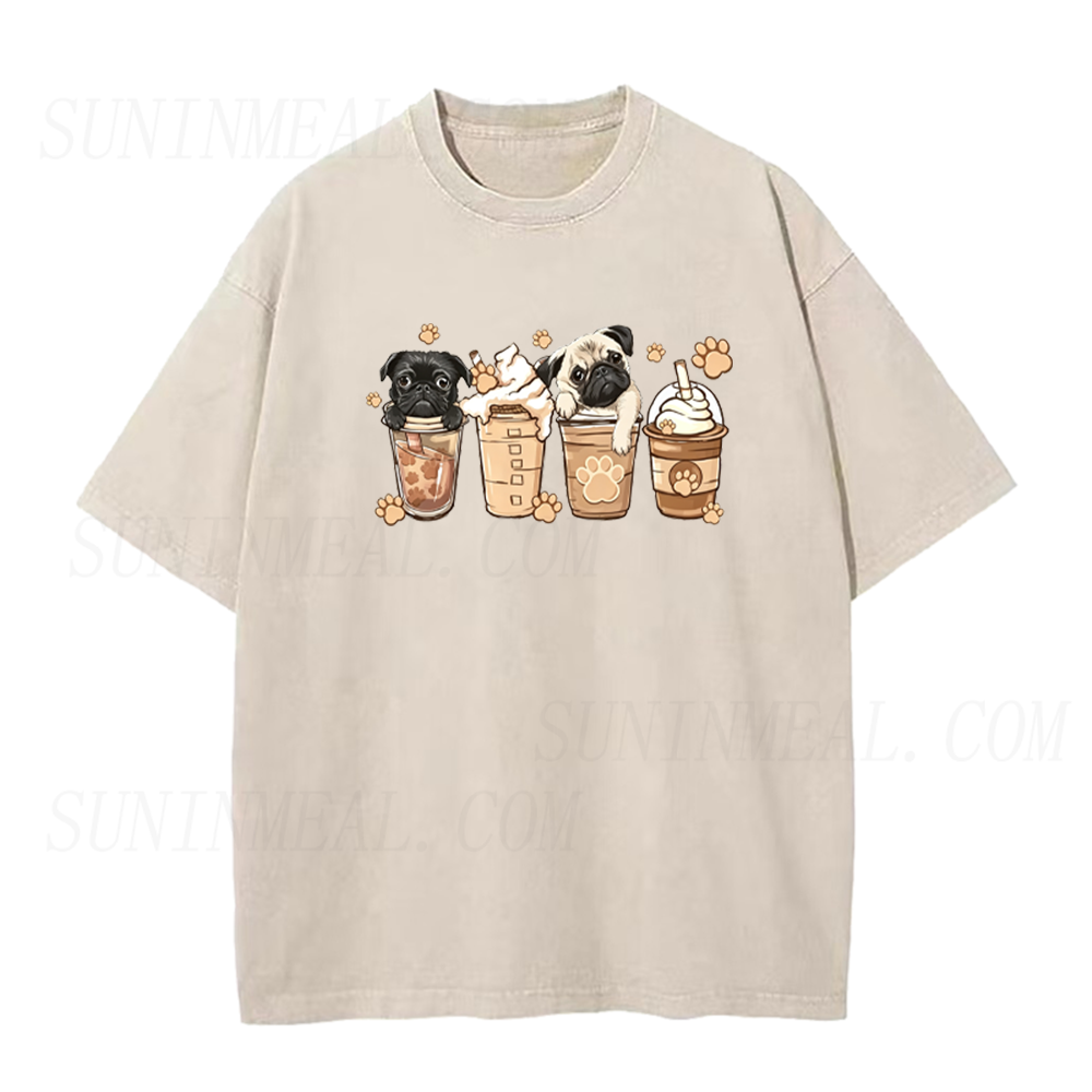 Cute Pug Coffee Unisex Tee