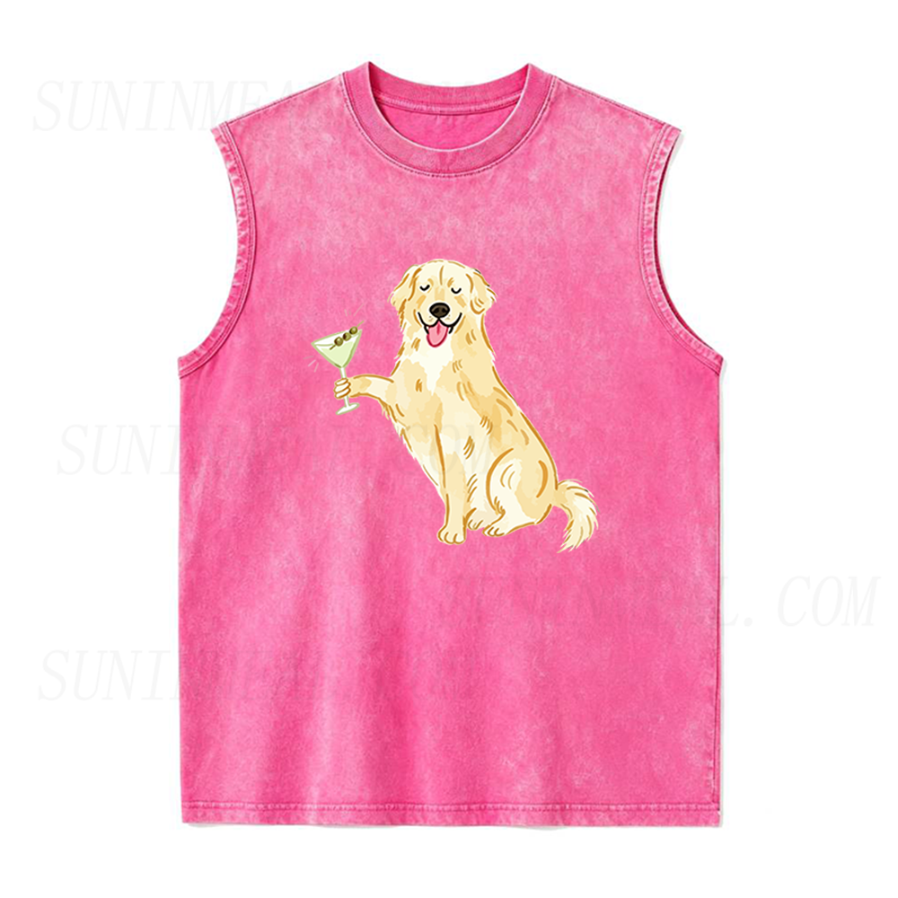 Golden Retriever Martini Unisex Tank Top