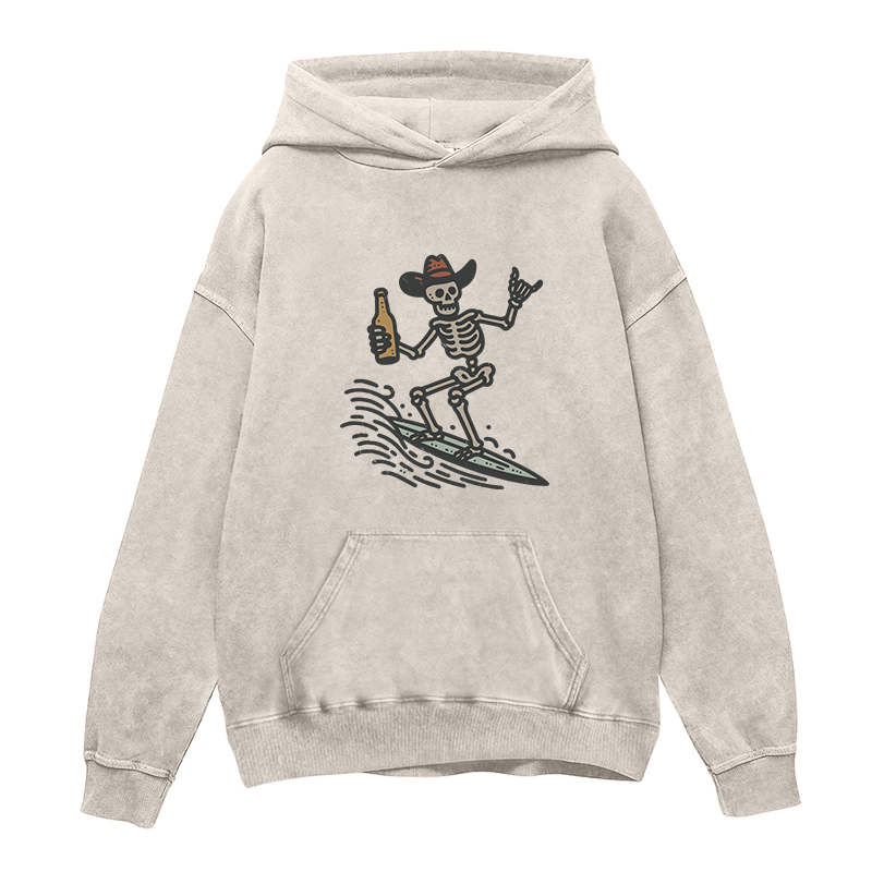Vintage Surfer Skeleton Unisex Hoodie