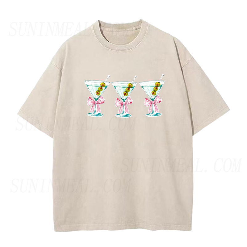 Martinis with Pink Bows Unisex Tee