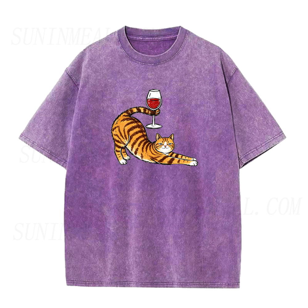 Cat with Wine Unisex Tee