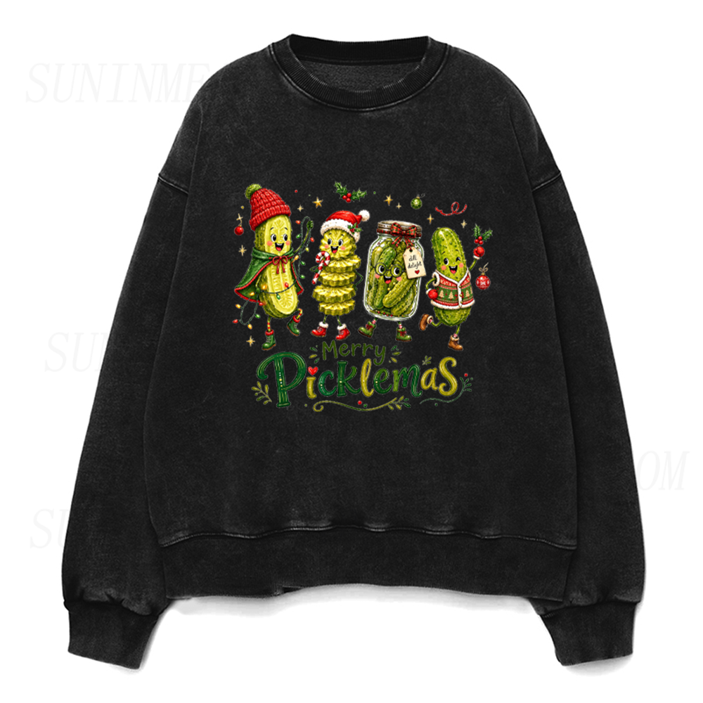 Merry Picklemas Christmas Pickle Unisex Crewneck Sweatshirt