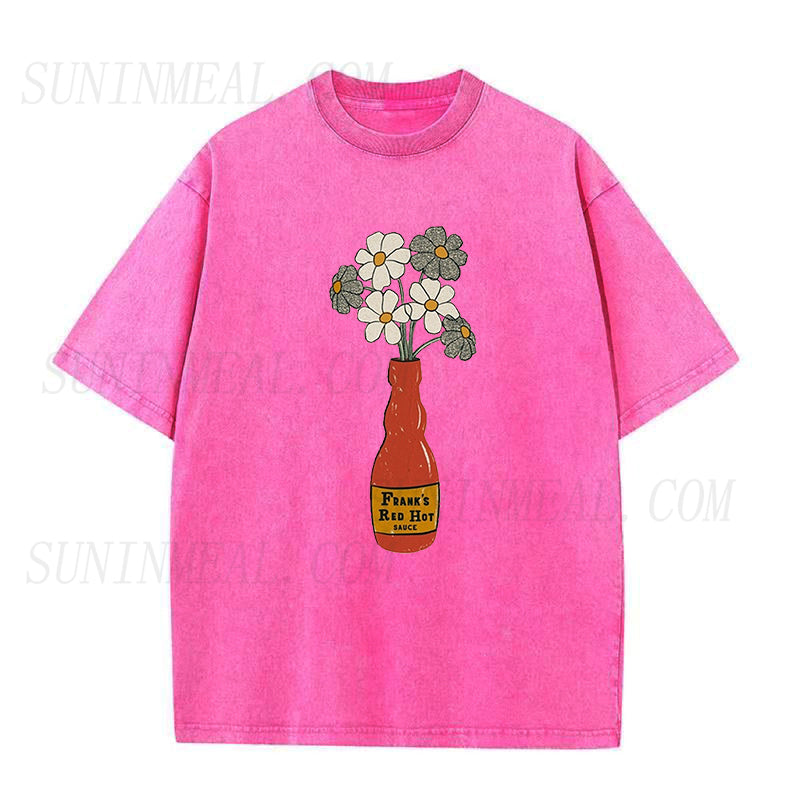 Hot Sauce Vase with Flowers Unisex Tee