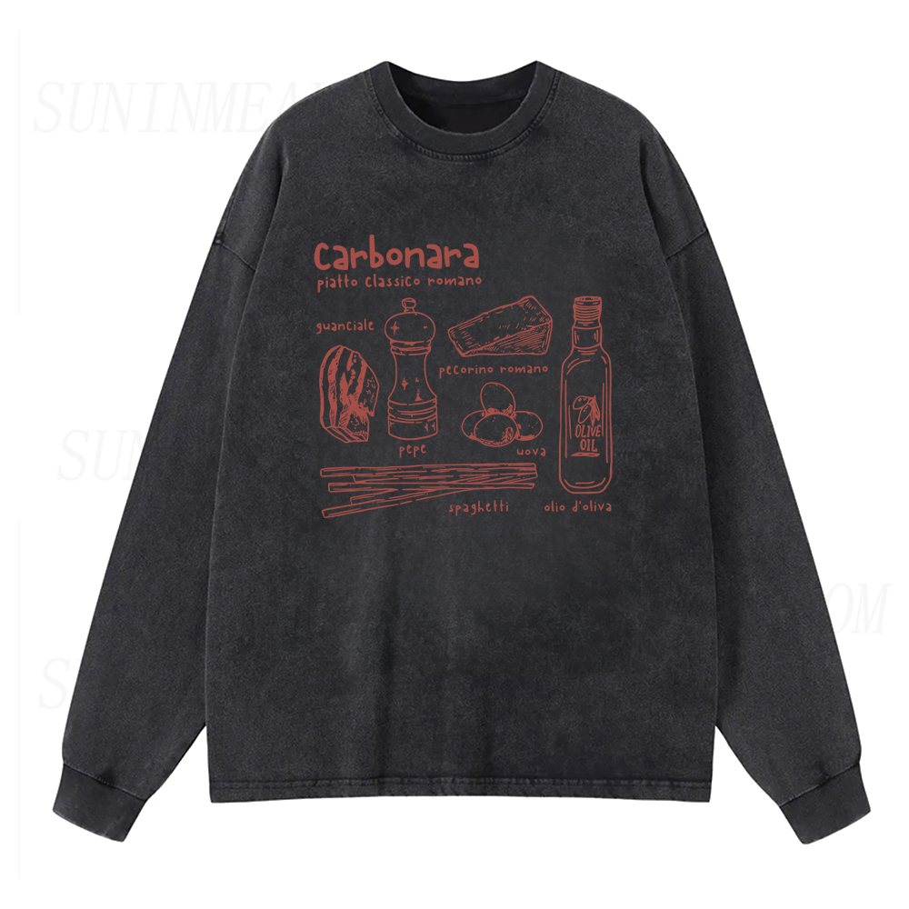 Carbonara Roma Pasta Long Sleeve Unisex Tee