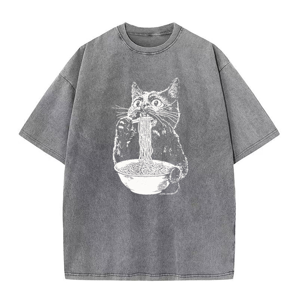ヌードルキャット ユニセックスTシャツ