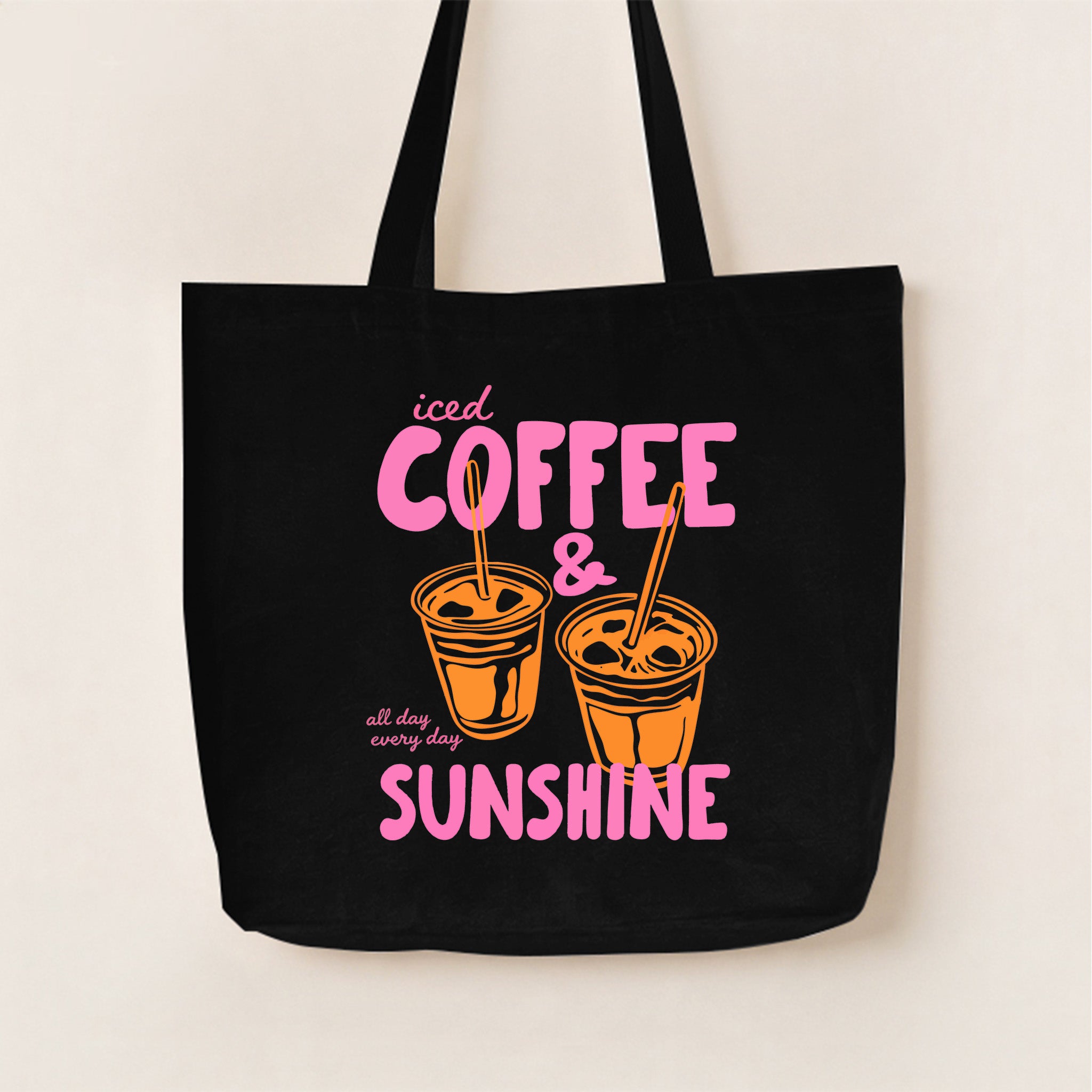 Iced Coffee & Sunshine Canvas Tote Bag