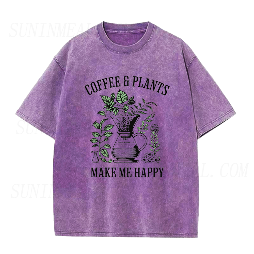 Coffee And Plants Make Me Happy Unisex Tee