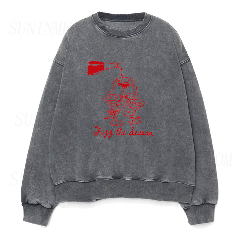 Fizz The Season Christmas Champagne Pour Unisex Crewneck Sweatshirt