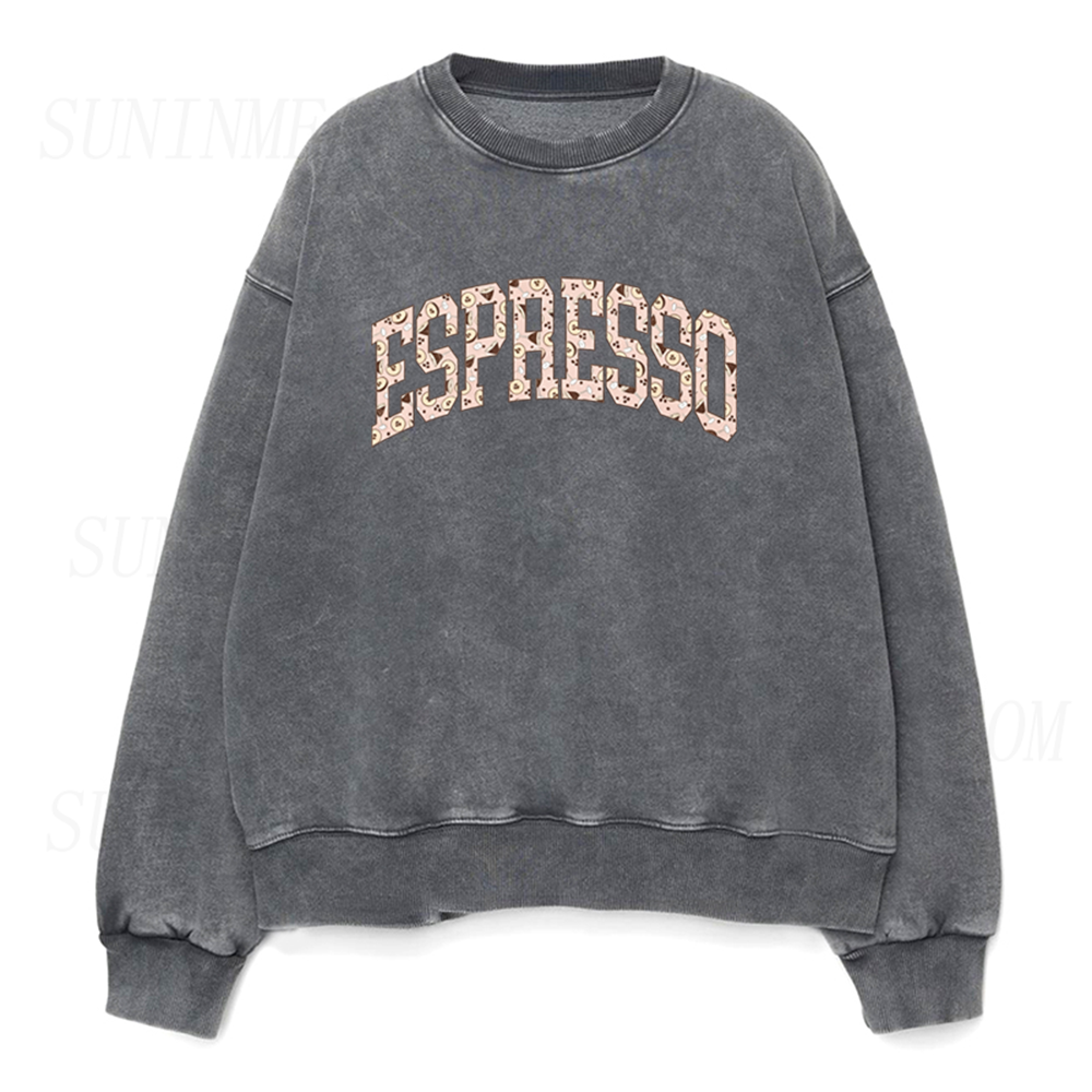 Espresso Coffee Bean Pattern Unisex Crewneck Sweatshirt