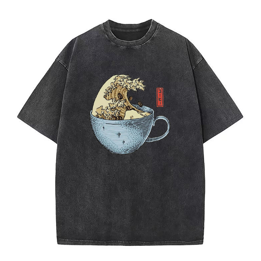 日本のコーヒーウェーブユニセックスTシャツ
