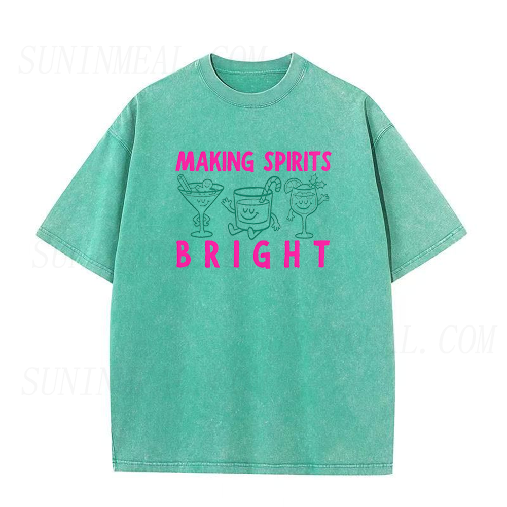 Making Spirits Bright Retro Cocktail Graphic Unisex Tee