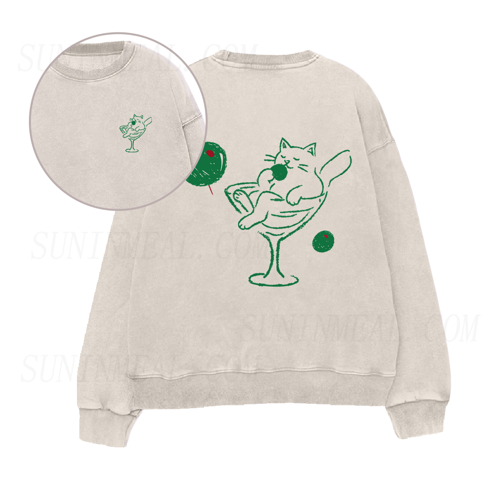 Cats and Martinis Unisex Crewneck Sweatshirt
